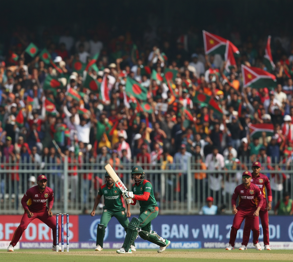 Follow the 2nd ODI between Bangladesh and West Indies live from Sher-e-Bangla Stadium: real-time score, stats, analysis, post-match reactions, and predictions.